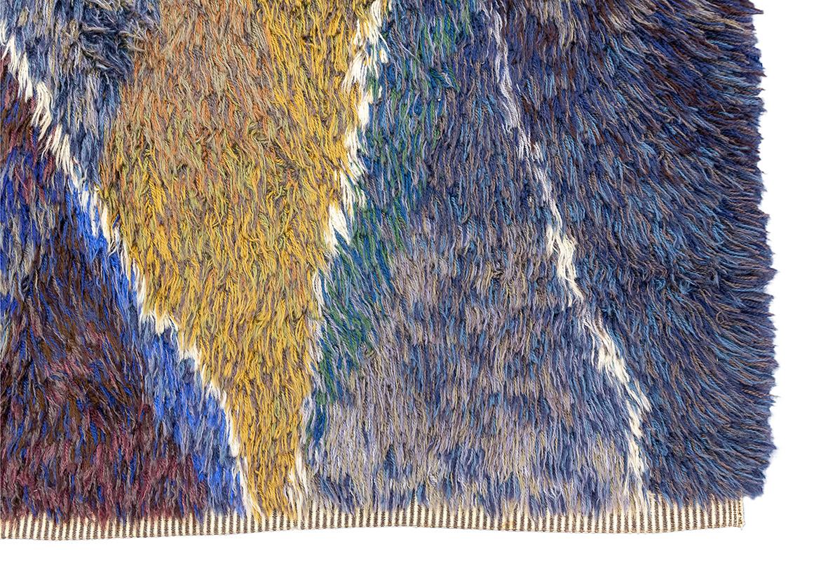 Hand-Knotted Rya Rug Abstract Design Mollaianrugs Collection For Sale