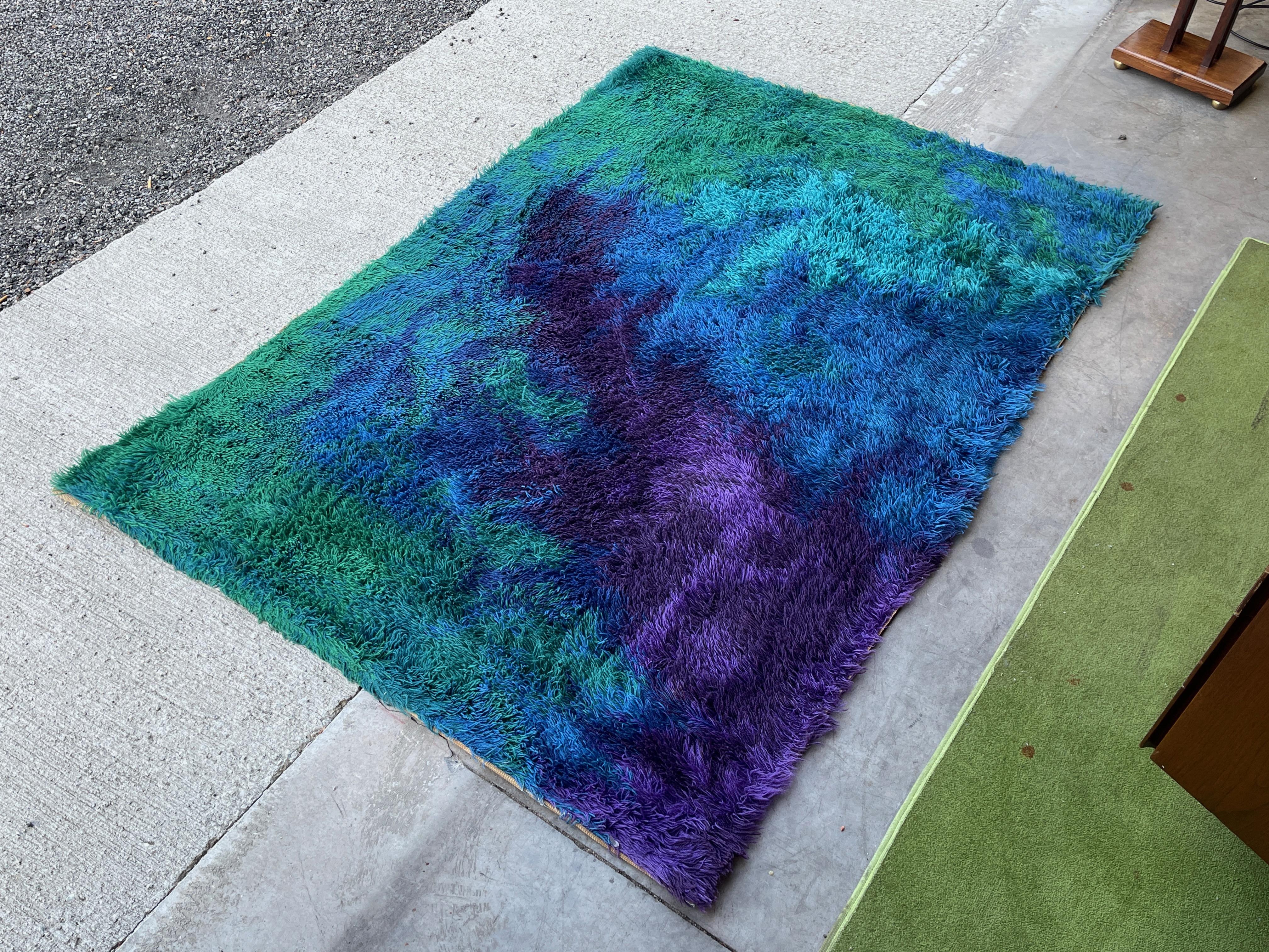 British Rya Rug by Ib Antoni for Unika Væv 75 x 54 For Sale