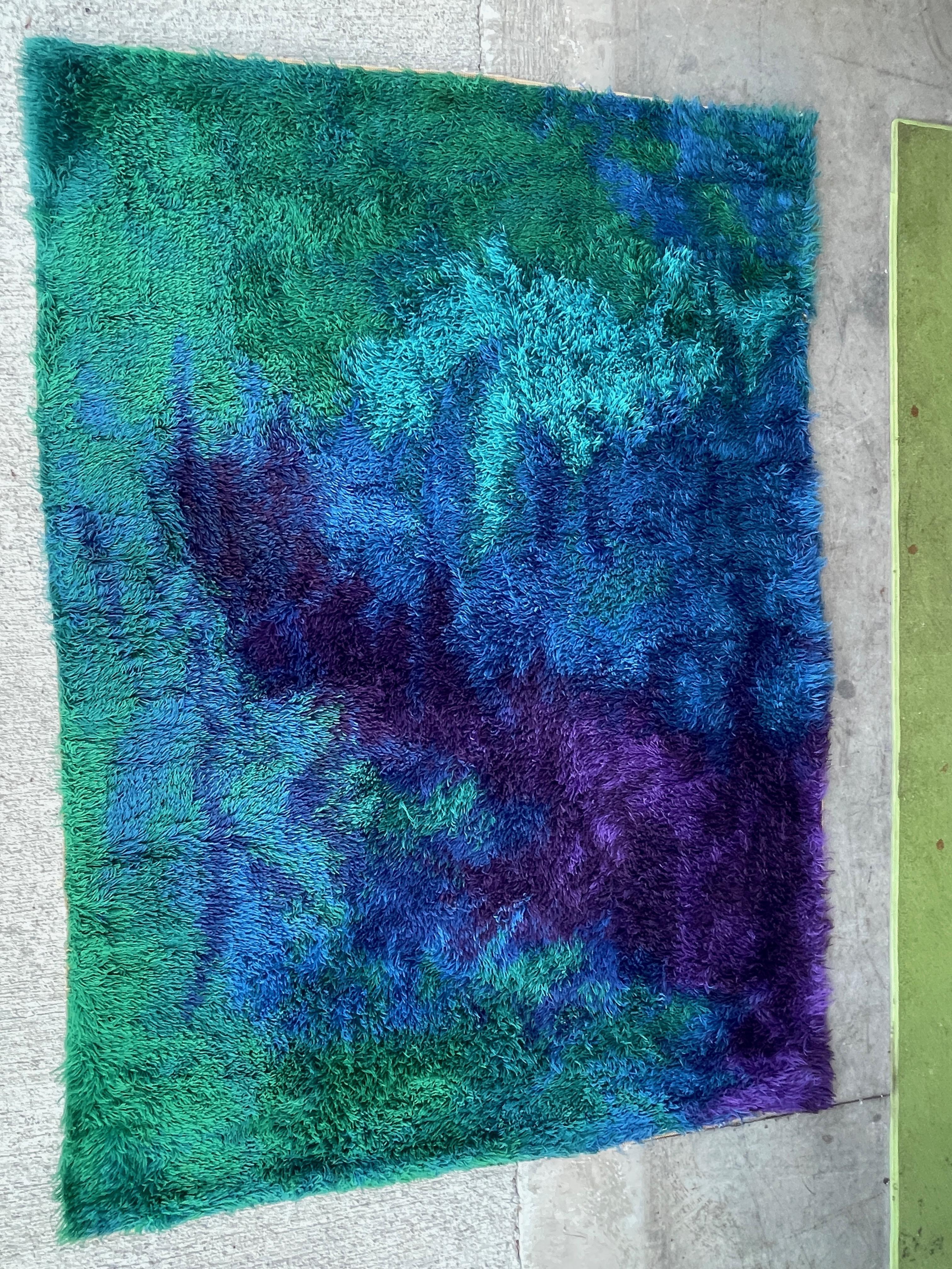 Wool Rya Rug by Ib Antoni for Unika Væv 75 x 54 For Sale