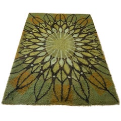 Retro Rya Rug by Scandinavian Designer Eva Brummer