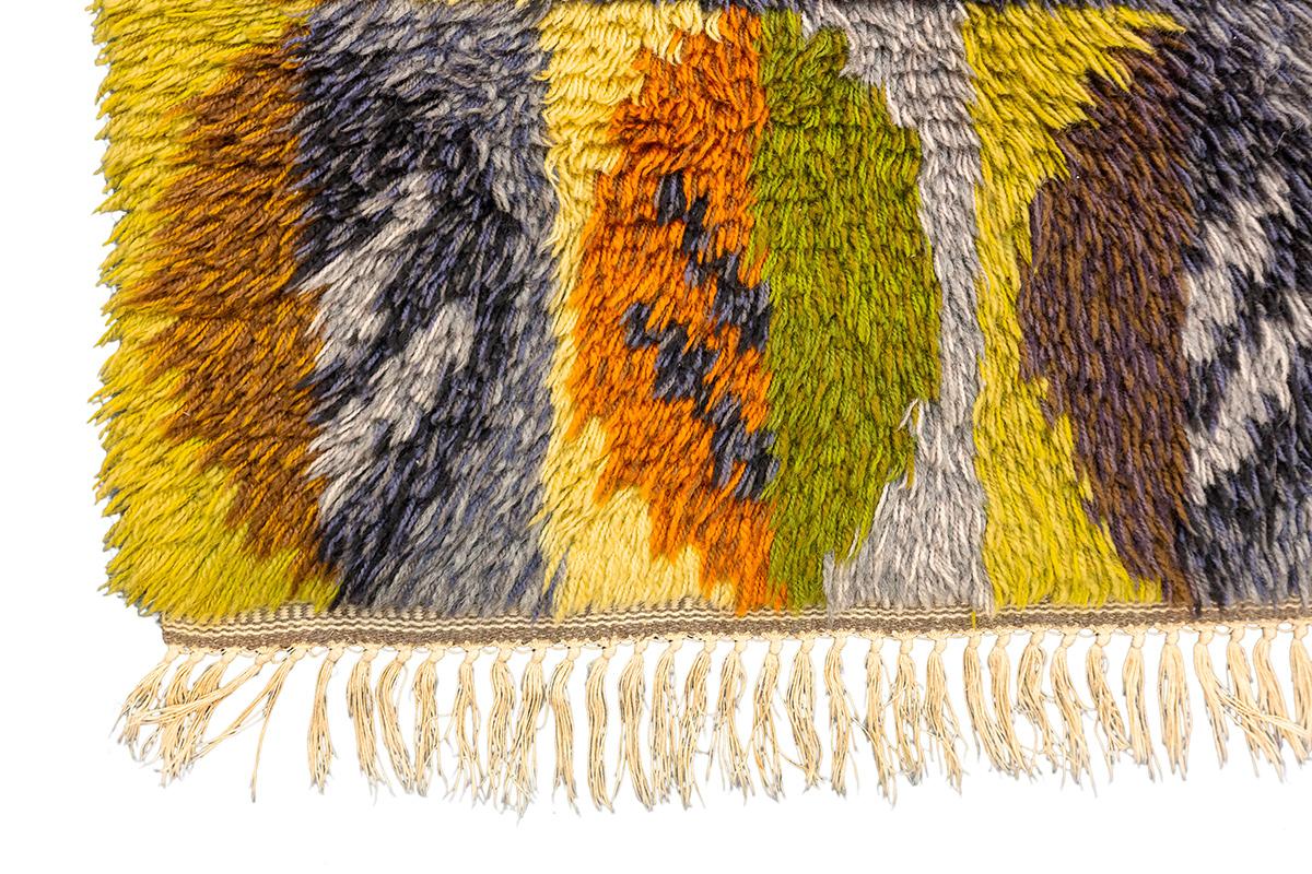 Hand-Knotted Rya Rug Gray Mollaianrugs Collection For Sale