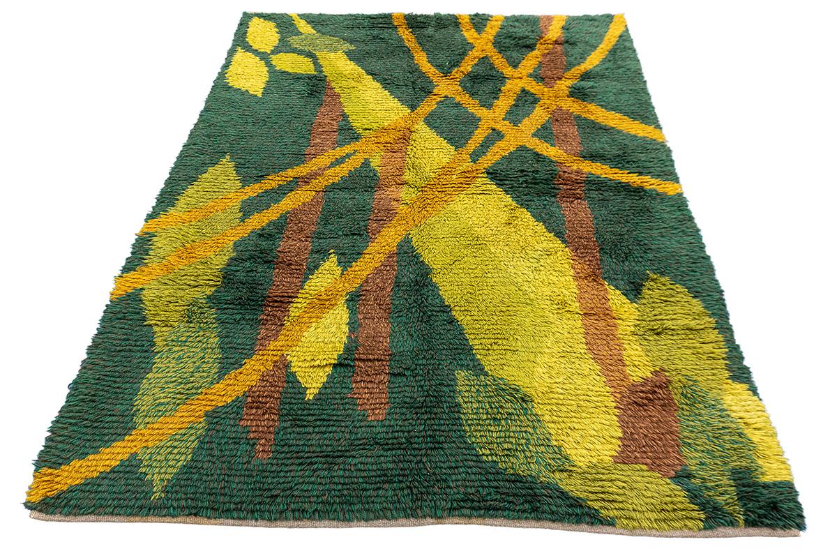 Scandinavian Rya Rug Natural Theme Mollaianrugs Collection For Sale