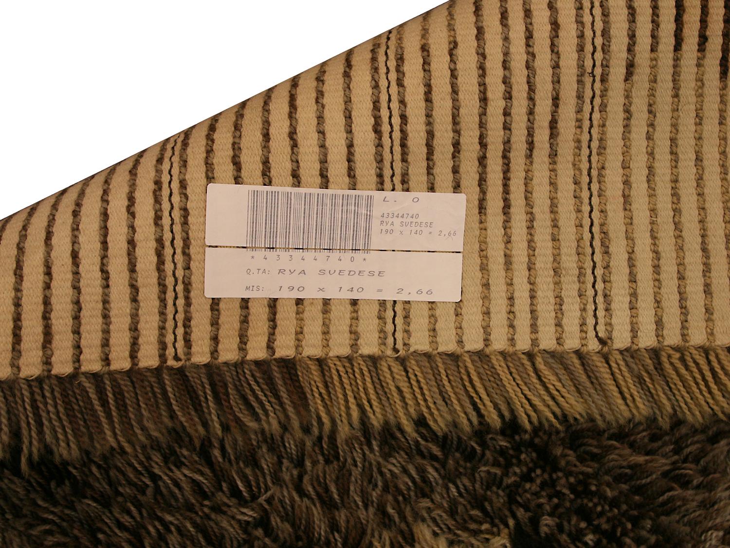 Rya Teppich Scandinavian Design Nordic Knots Teppich (Handgeknüpft) im Angebot