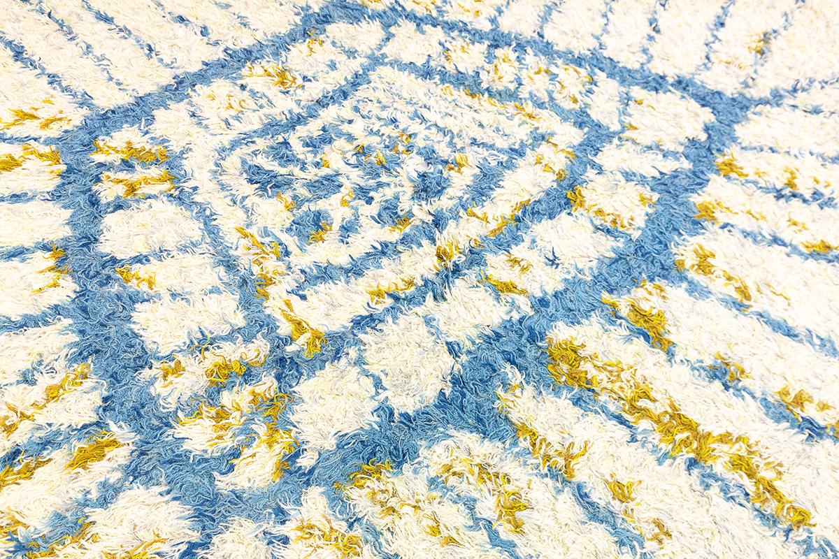 Scandinavo moderno Tappeto Rya Shaggy Abstract Design in vendita