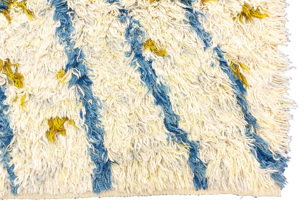 Hand-Crafted Rya Rug Shaggy Abstract Design For Sale