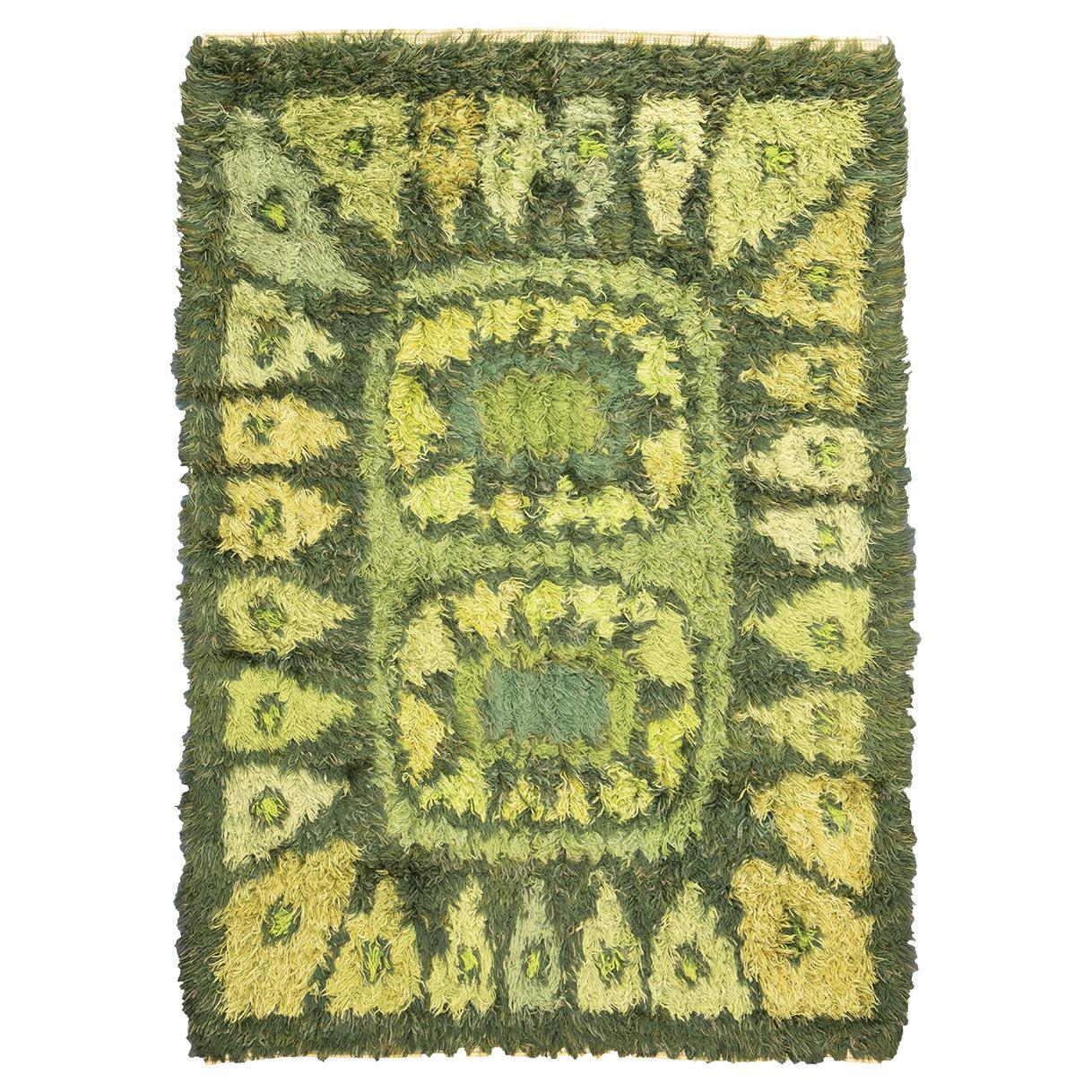 Rya Rug Shaggy Abstract Design with Multi Tone For Sale at 1stDibs