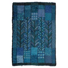 Vintage Rya Rug Swedish Abstract Design, Mid-20th Century