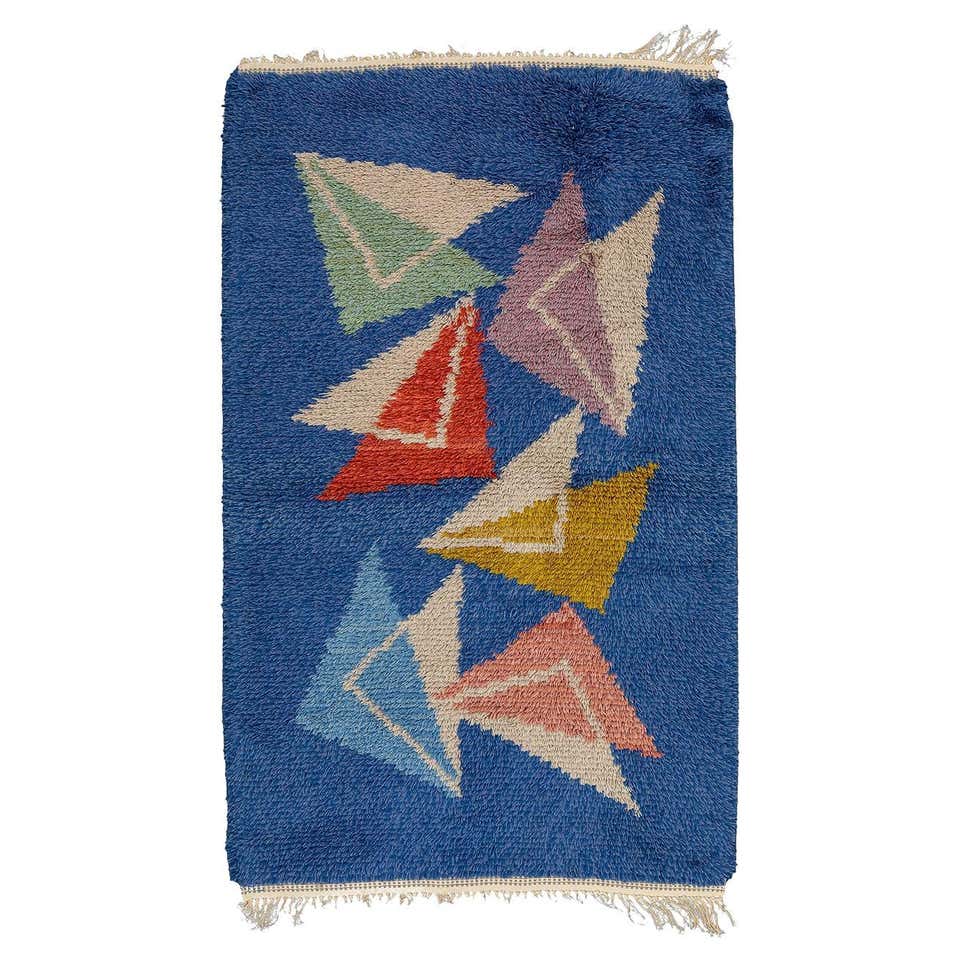 Midcentury Large Swedish Rya Rug, 1960s For Sale at 1stDibs