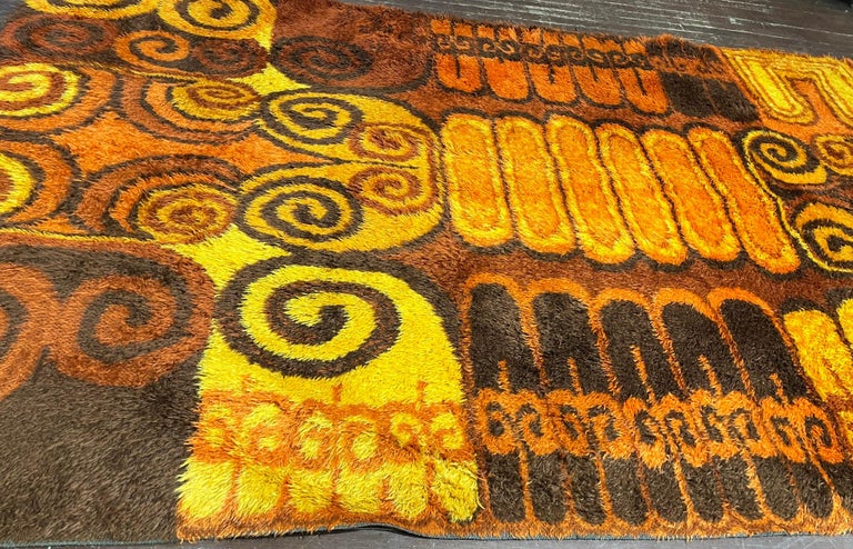 Rya Rug Vintage 1960s Scandinavian/Danish Shag Rug, Midcentury For Sale ...