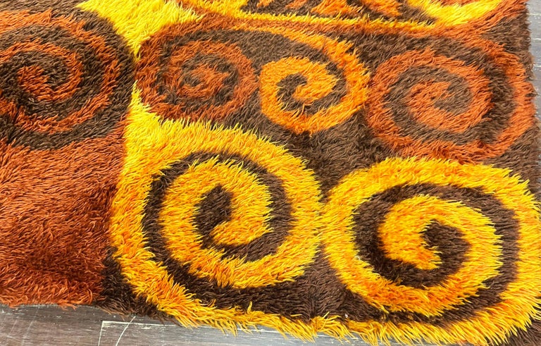 Rya Rug Vintage 1960s Scandinavian/Danish Shag Rug, Midcentury For Sale ...