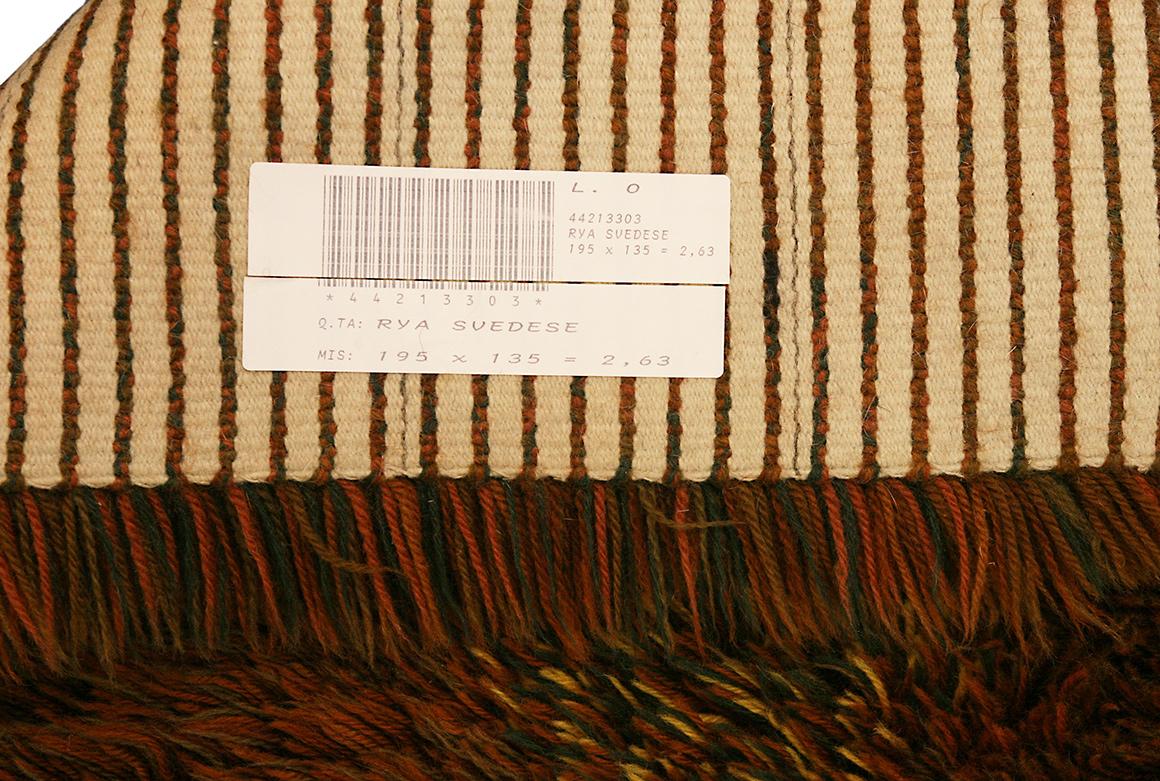 Alfombra Rya Vintage Escandinava Anudado a mano en venta