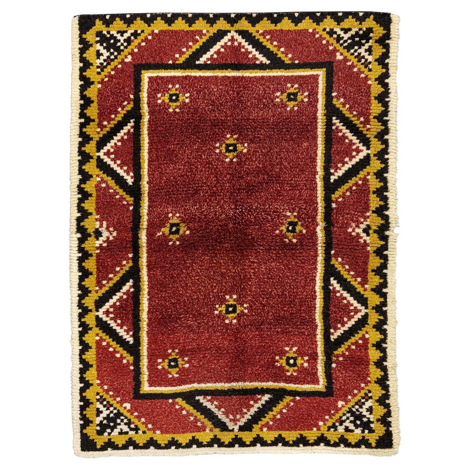 Rya Rug with Modern Vintage Design Look, 1950-1970 For Sale