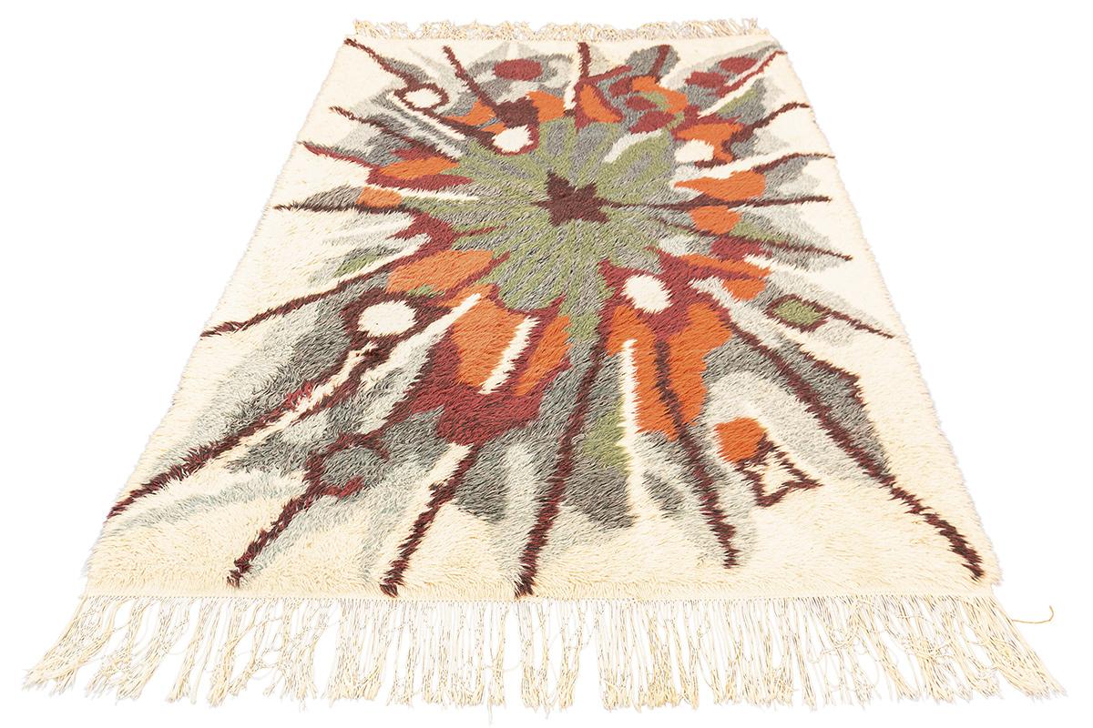 Scandinavian Rya Rugs Abstract White Mollaianrugs Collection For Sale