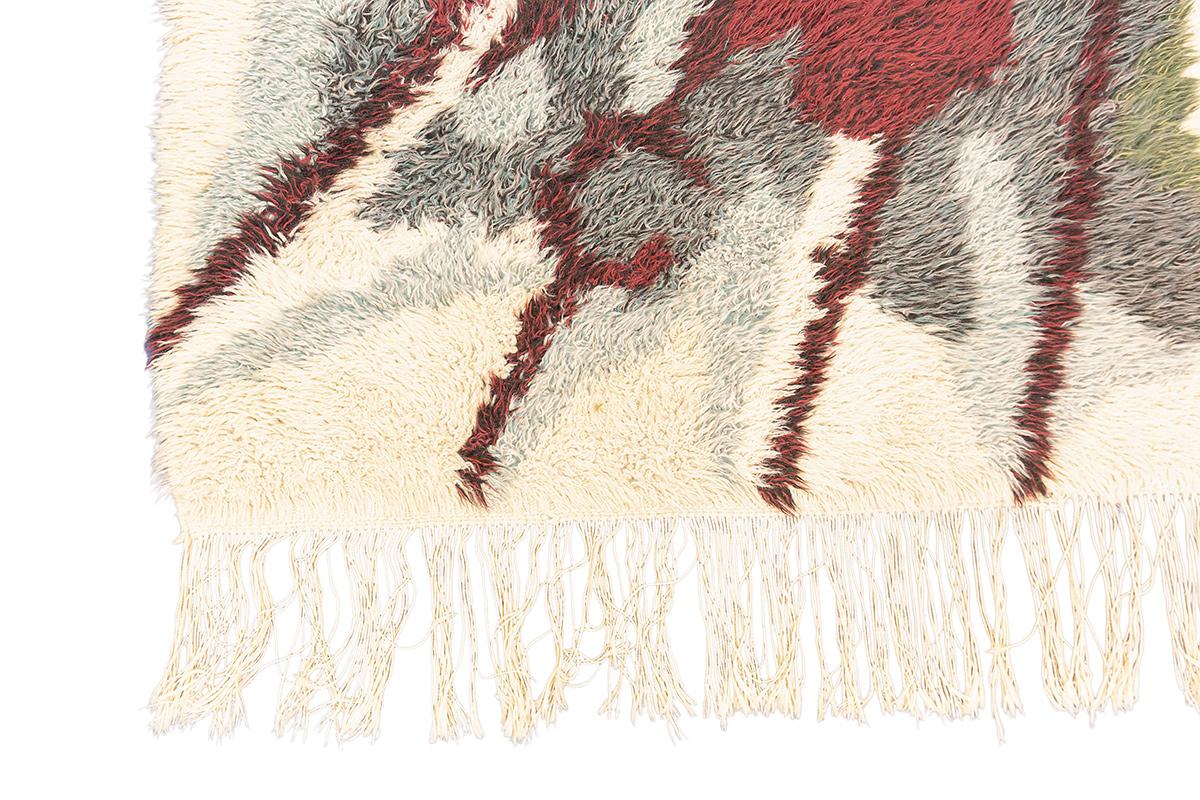 Hand-Knotted Rya Rugs Abstract White Mollaianrugs Collection For Sale