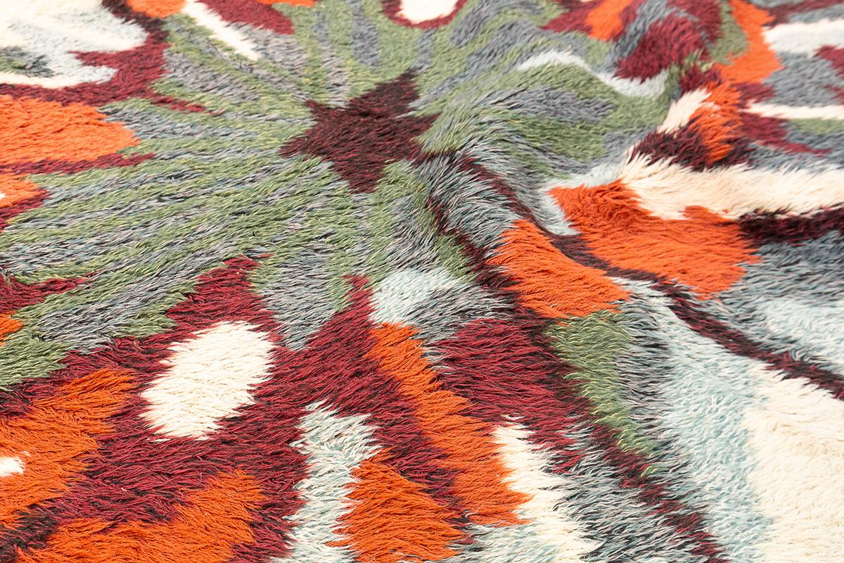 20th Century Rya Rugs Abstract White Mollaianrugs Collection For Sale