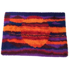 Rya Vintage Multi-Color Shag Rug