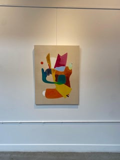 Flussi arcaici: Pittura astratta a olio su lino, anni 2010, nuova, 40x30