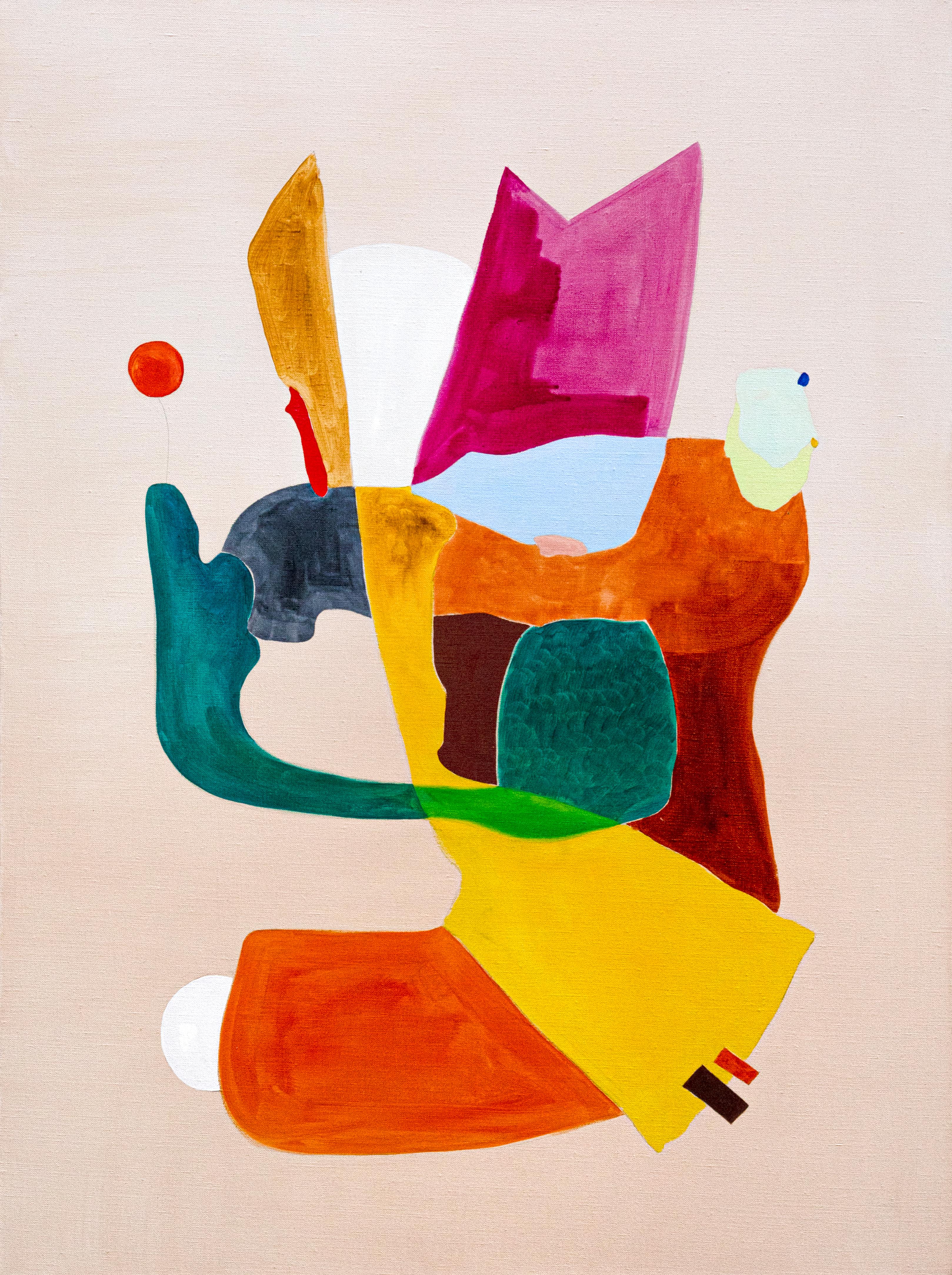 Archaische Strömungen: Abstrakte Ölmalerei auf Leinen, 2010er Jahre, Neu, 40x30