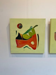 Jupiter Rising: Abstract Oil Painting on Canvas, 2010s, New, 20x20