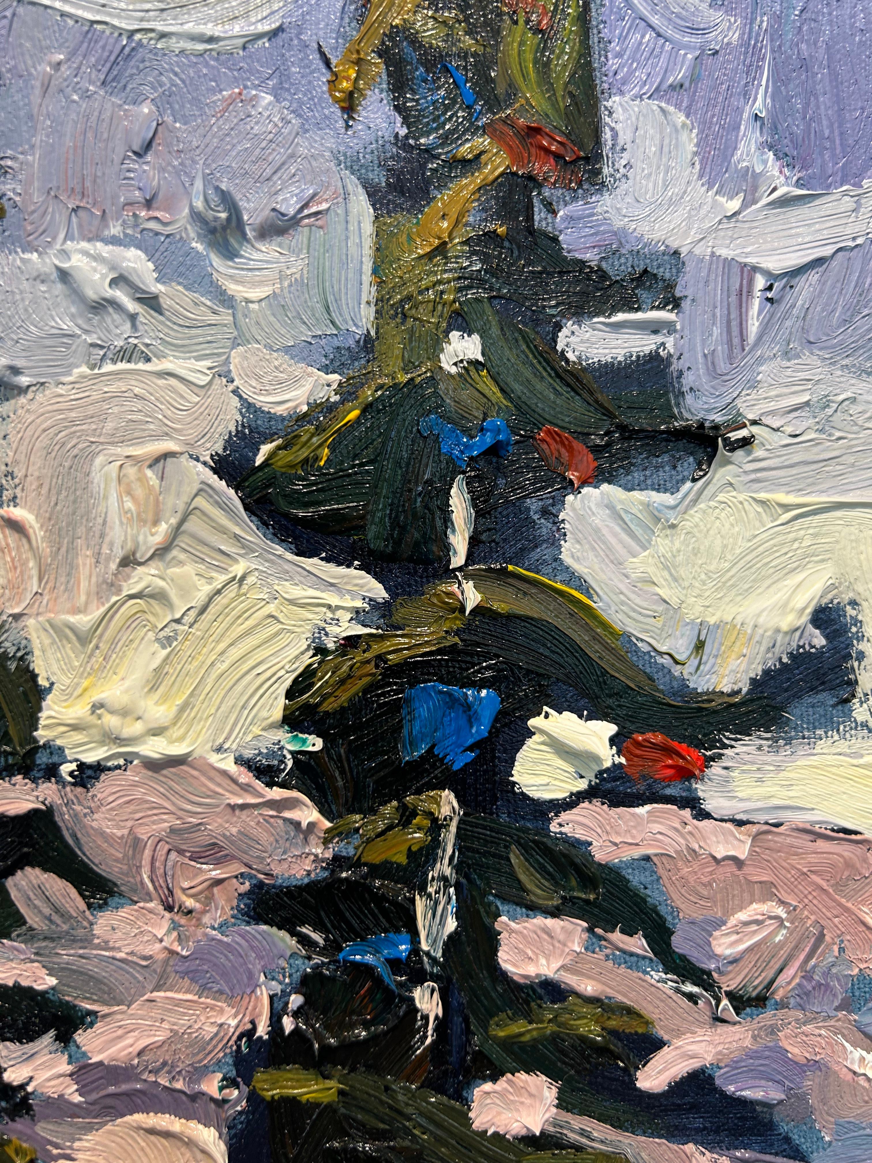 Algonquin Park Fall Landscape Oil on Canvas 'Paddling on Tea Lake in October' - Painting by Ryan A. Sobkovich