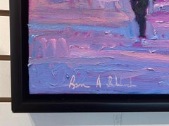 'Engaging Island at Sunset' Contemporary Impressionist Landscape in Oil Paint