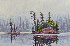 'Island Reflections, Algonquin' Contemporary Landscape in Oil Paint