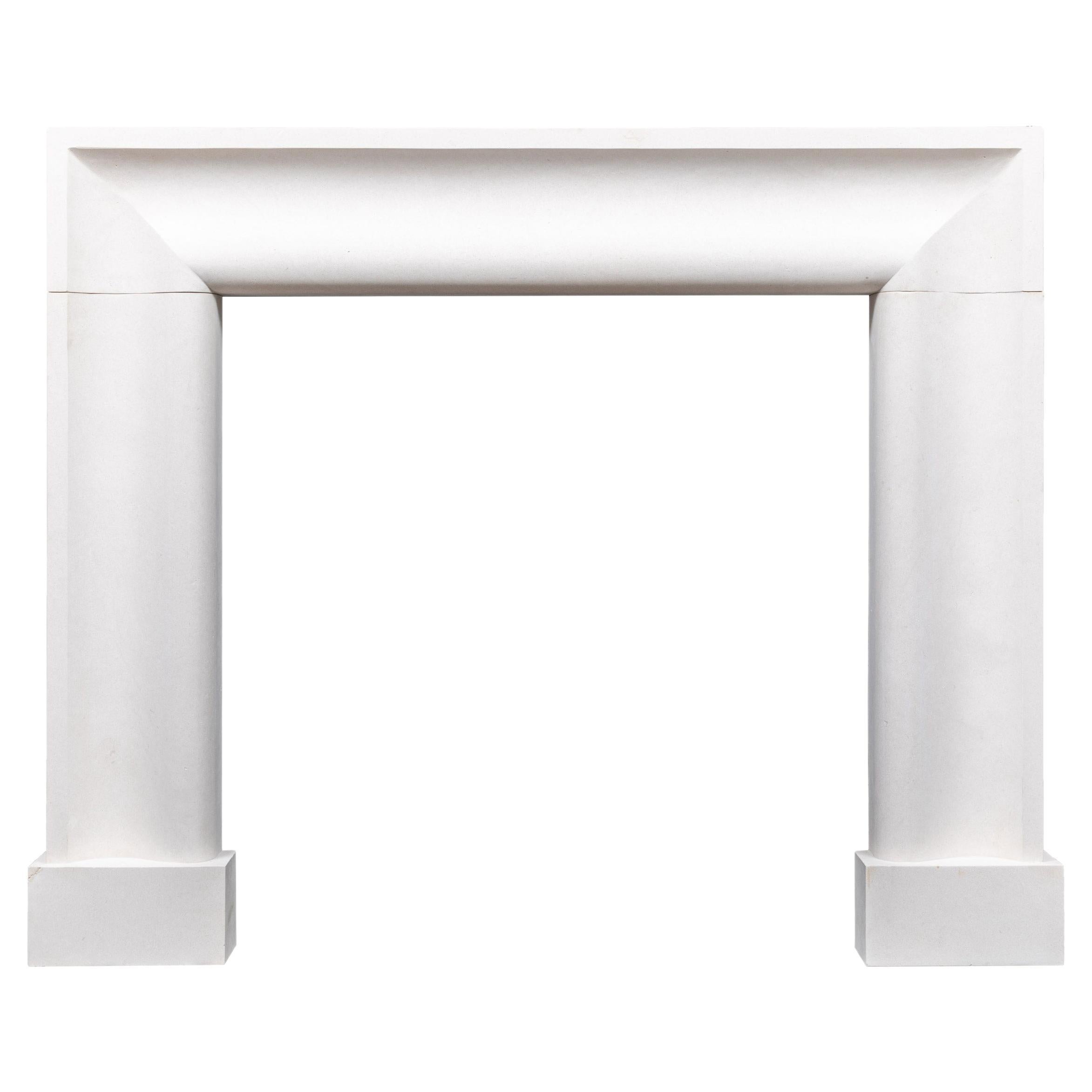 Ryan and Smith Modern Stone Bolection Style Fireplace For Sale