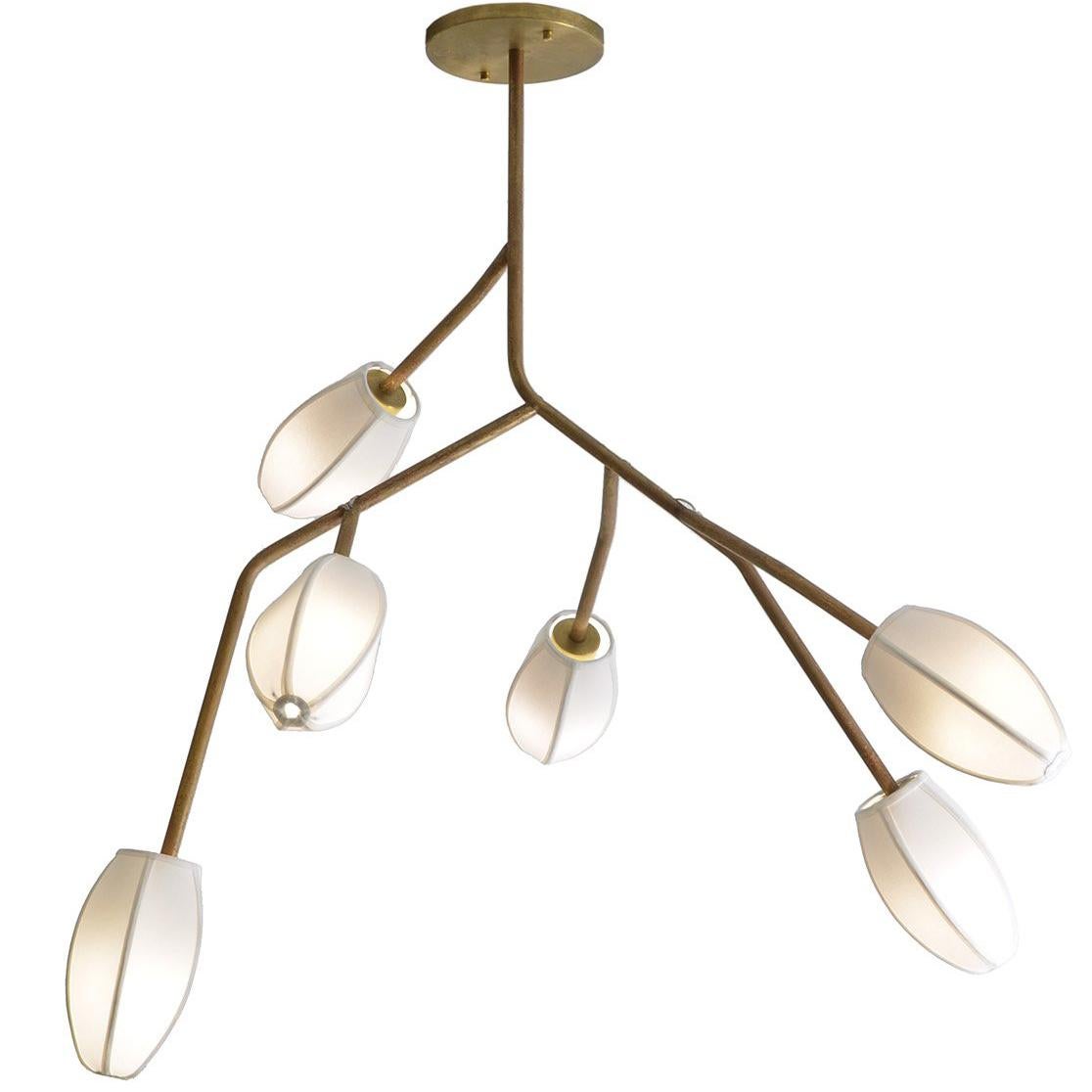 Ryan - Brazilian Contemporary Sculptural Brass Pendant Light For Sale