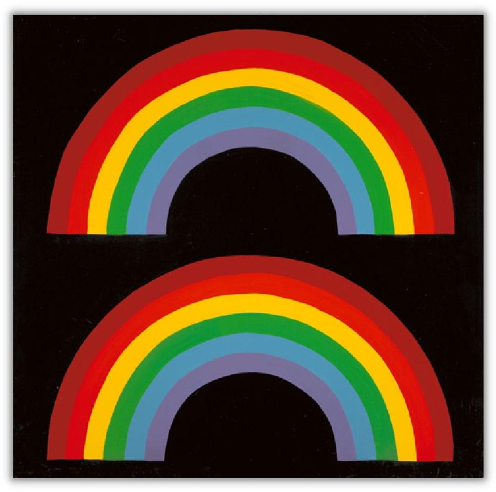 Double arc-en-ciel
Ryan Cronin
Peinture à l'huile sur carton
48" x 48"

Lorsque les gens regardent son travail, Feal veut qu'ils ressentent un impact immédiat, même s'ils ne sont pas sûrs de ce qui les a frappés. L'aspect brut, presque enfantin, de