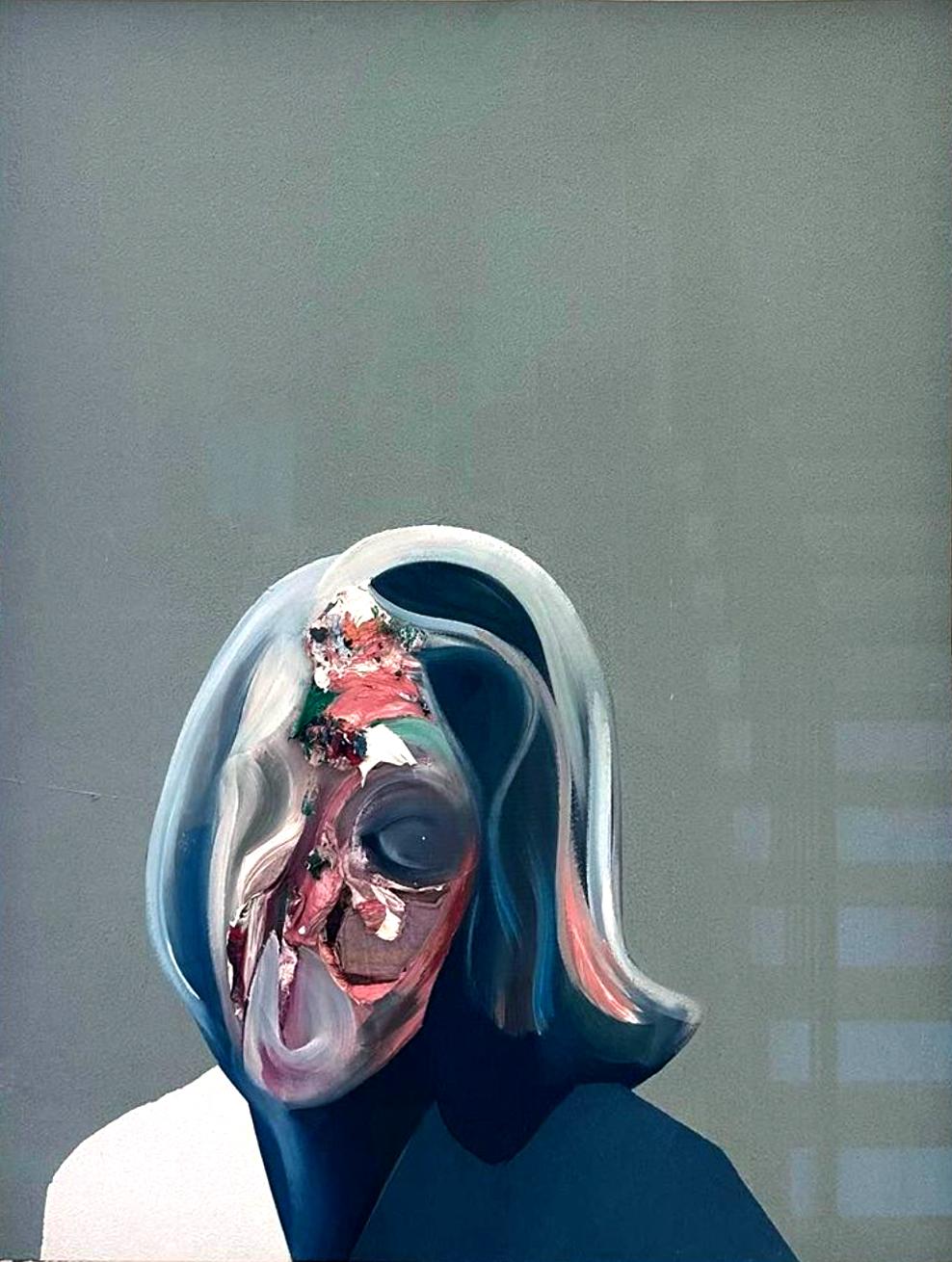 Gordimer IV - olio su carta unico nel suo genere, consistenza pittorica spessa, mostra esaurita - Painting New Media di Ryan Hewett 