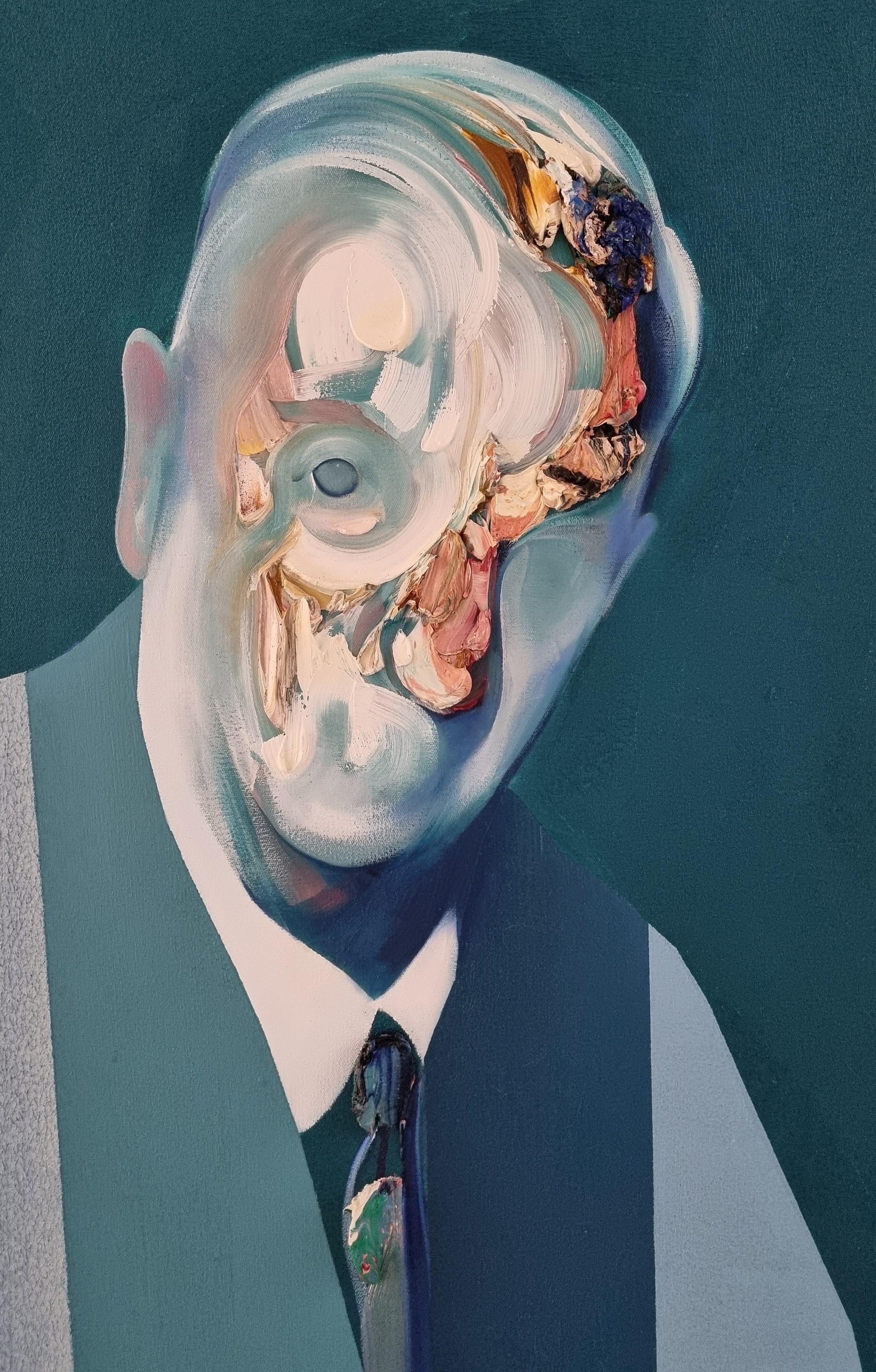 Verwoerd (de la collection « Once were Leaders ») - Expressionniste Painting par Ryan Hewett 