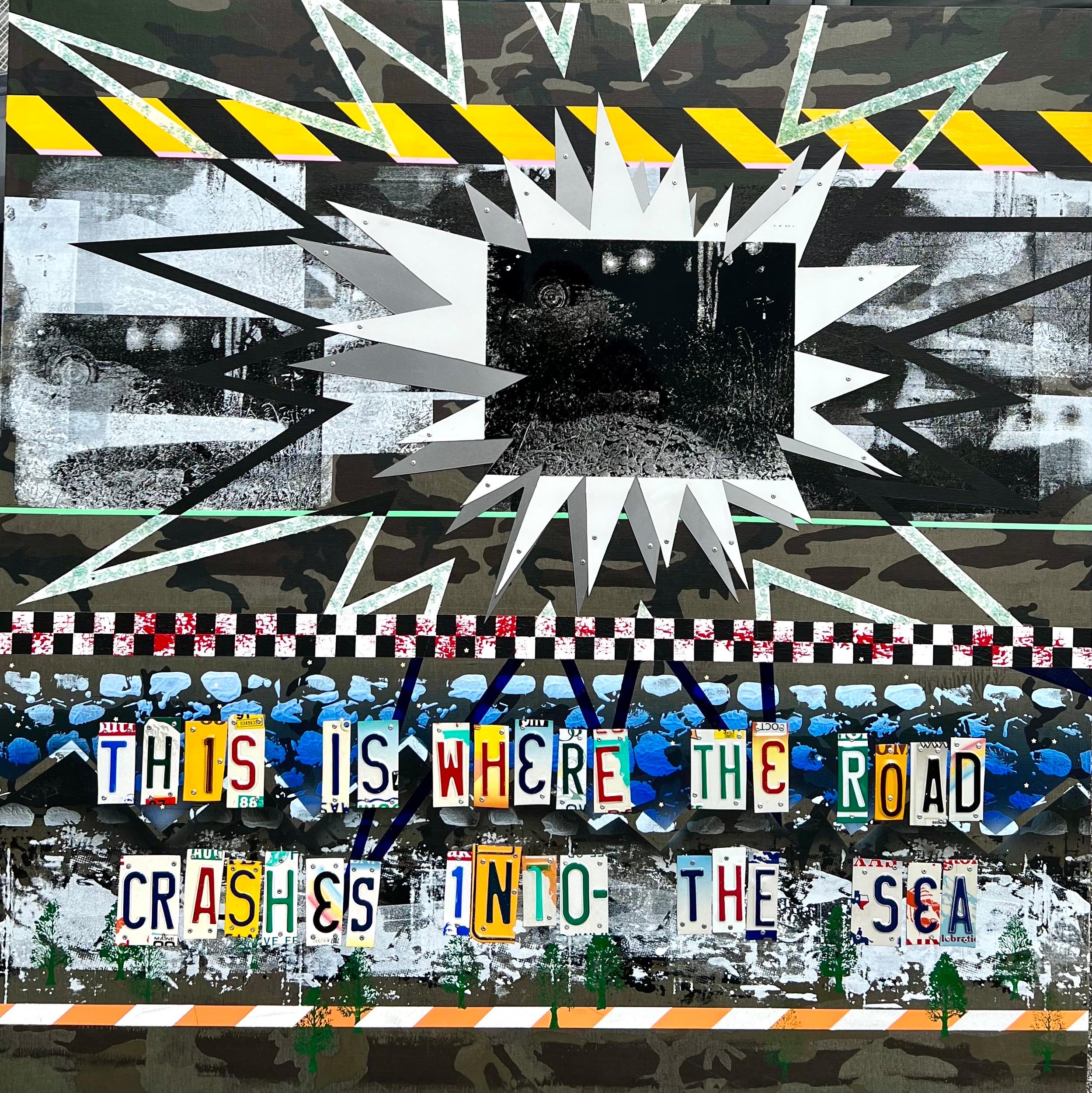 Outsider Ryan Humphreys Street Art Collage, Grande peinture Jackson Pollock Photo en vente 13