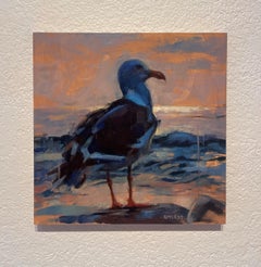 "Sea Gull" (2022), Original Abstract Impressionist Animal Portrait, Oil Painting