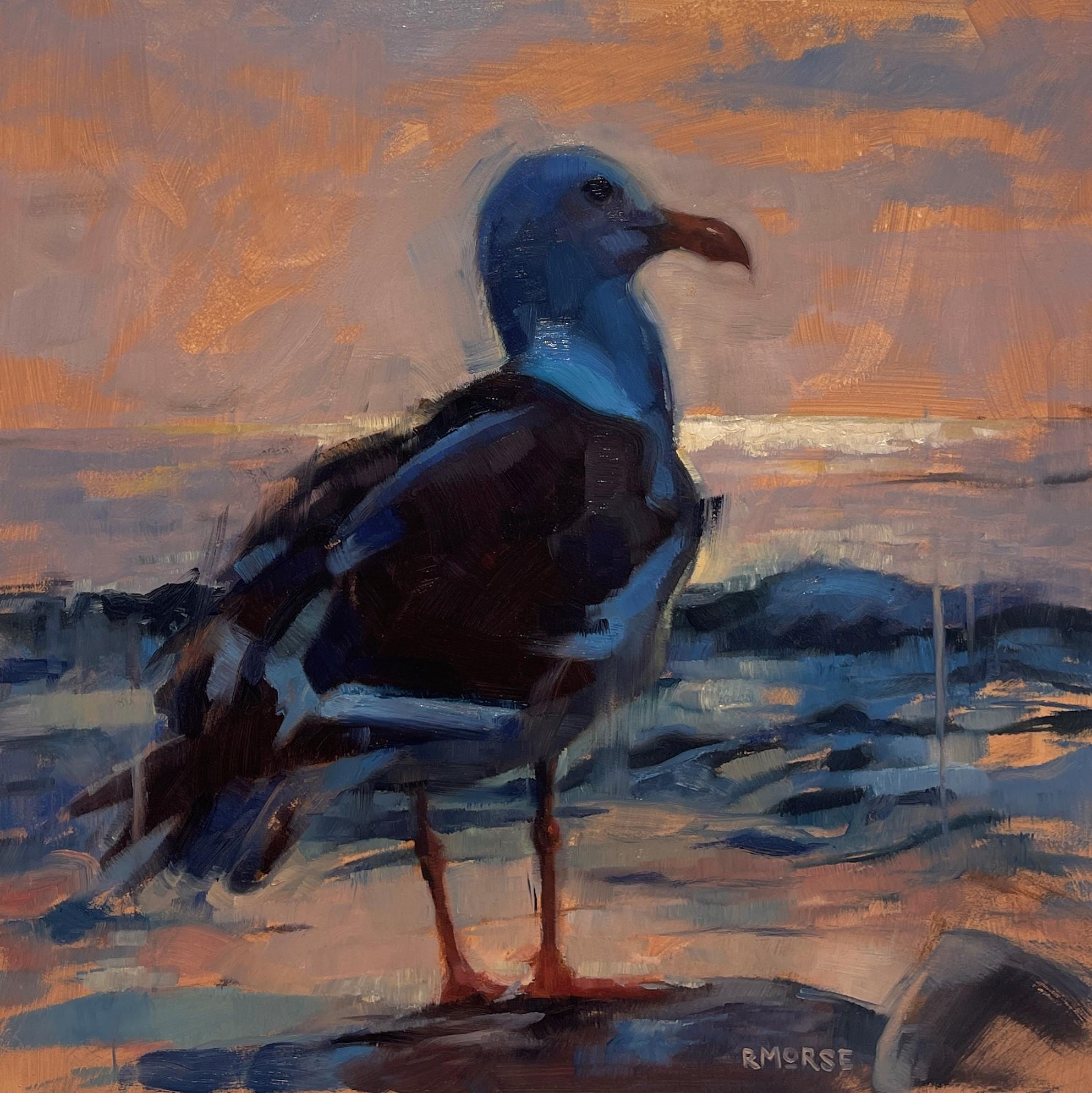 "Sea Gull" (2022), Original Abstract Impressionist Animal Portrait, Oil Painting