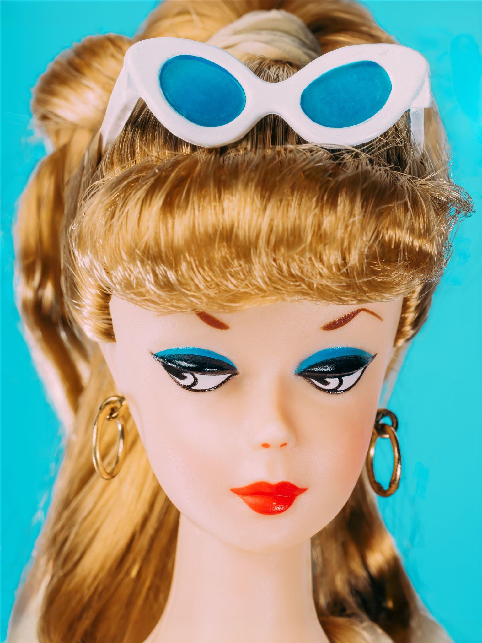 Ryan O'Donoghue Figurative Photograph - Plastic Head: 35th Anniversary Barbie Doll, rare, vintage, collectable, comic