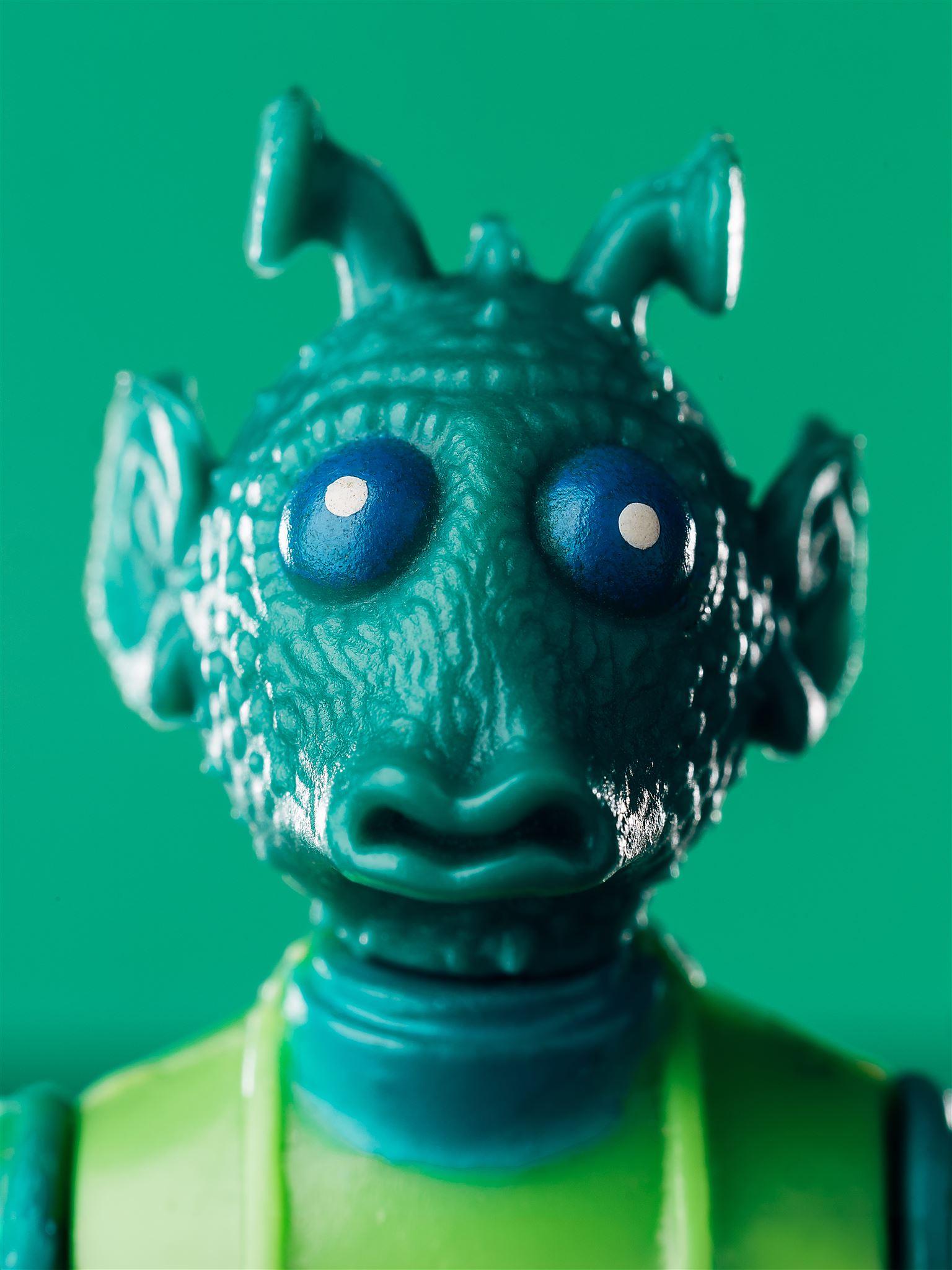 Tête en plastique : Figure d'action Greedo vintage, rare, vintage, de collection, bande dessinée