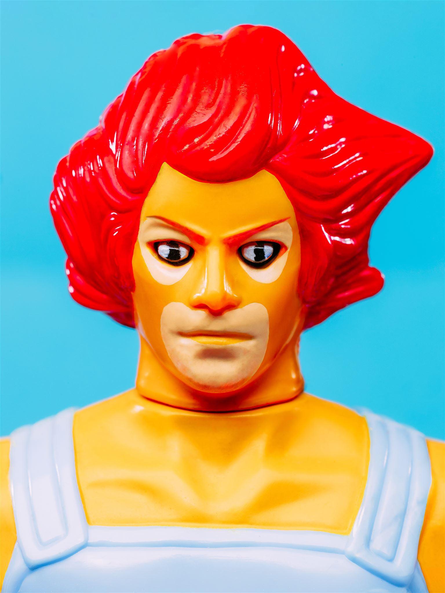 Tête en plastique : Figure d'action LION-O, rare, vintage, de collection, bande dessinée