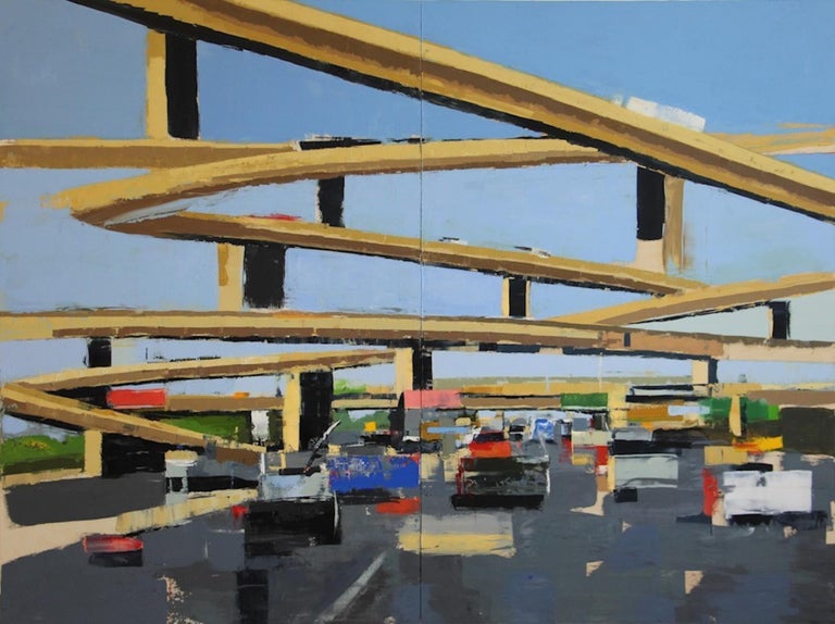Ryan Reynolds Freeway No 13 Diptych Color Abstract City Oil