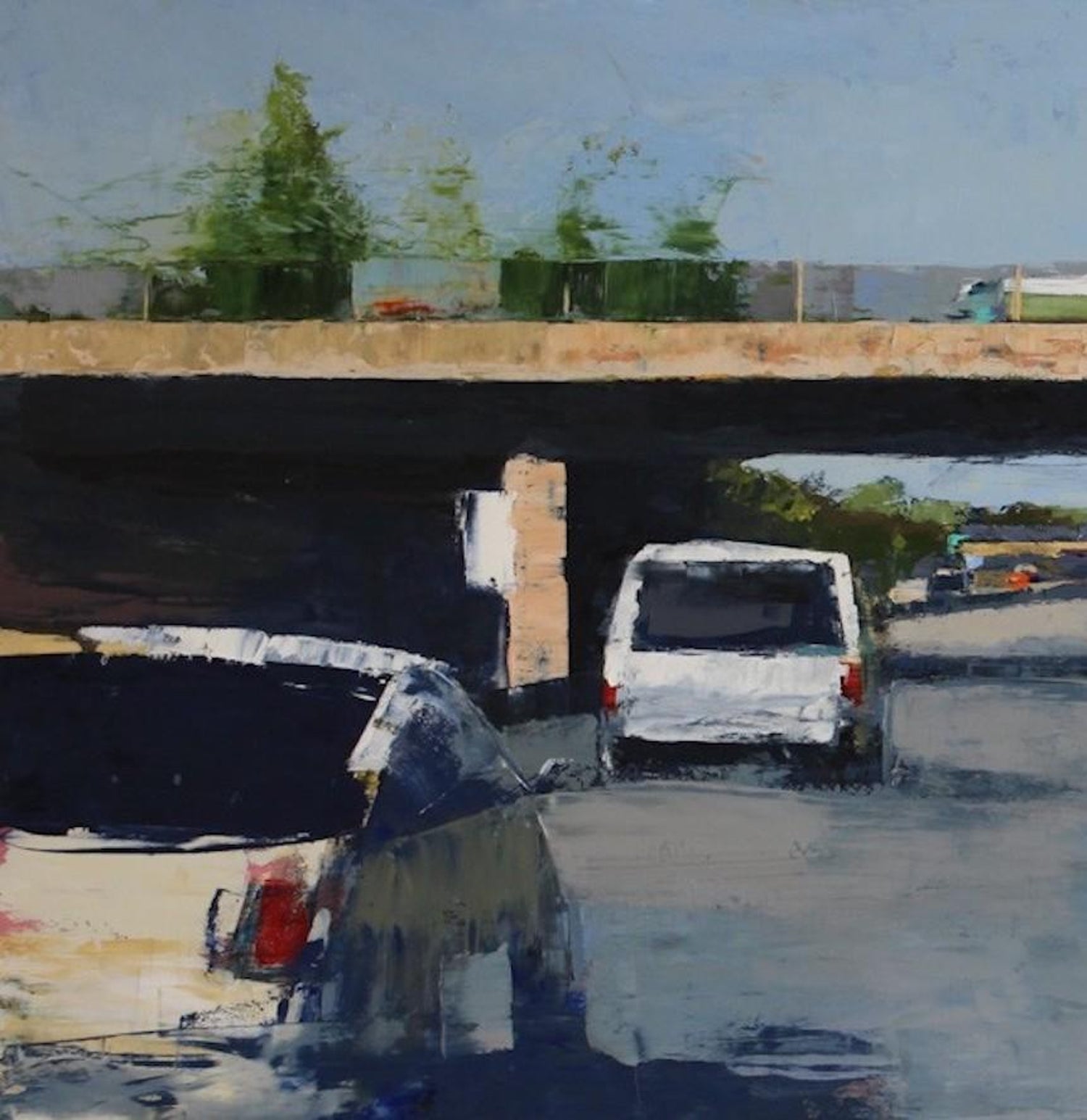 Ryan Reynolds Freeway No 7 Color Abstract City Oil Painting