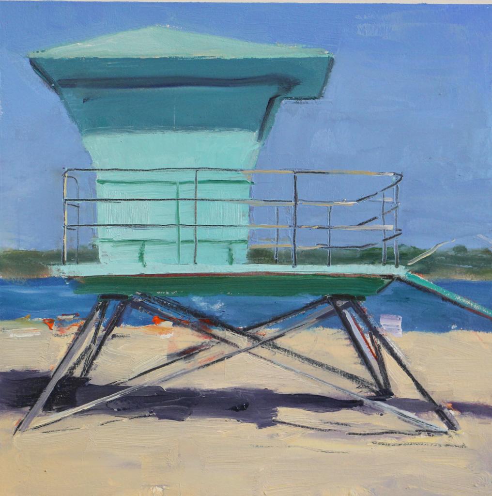 Ryan Reynolds Landscape Painting - Lifeguard Tower 2