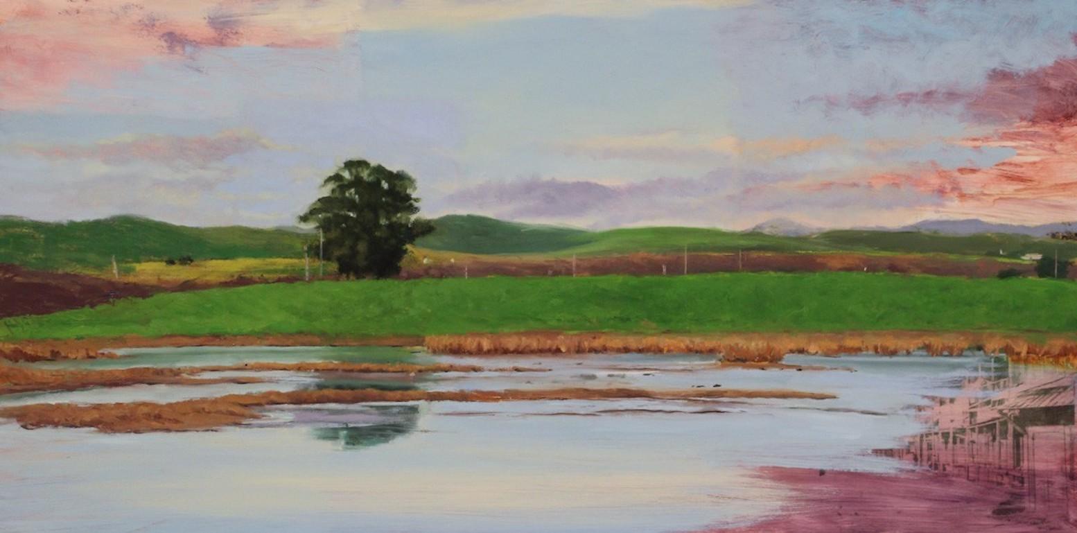Ryan Reynolds Landscape Painting - Napa Slough