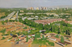 Sprawl No. 11 / architecture abstract city oil painting urban realism