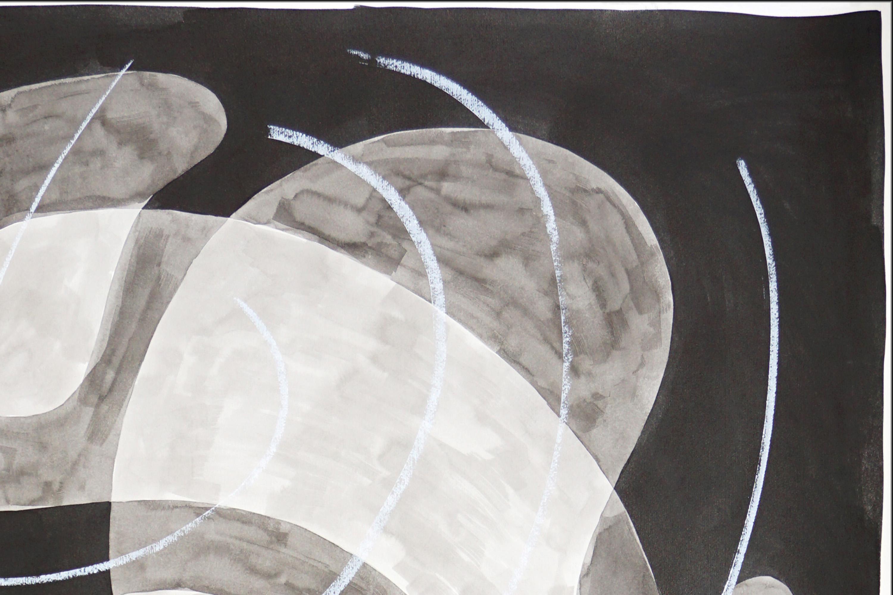 This is a hand-painted acrylic painting on high-quality 300g paper by artist Ryan Rivadeneyra. These painting, influenced by modernist artists of the 50's, 60's, and 70's, explore abstract geometric shapes and overlapping transparencies to create