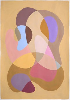 Abstract Portrait in Beige, Nude Pastel Tones, Mid-Century Shapes, Body, Camel