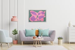 Bodies in Bed, Abstract Nude Patterns in Pink and Green, Avant-Garde Shapes