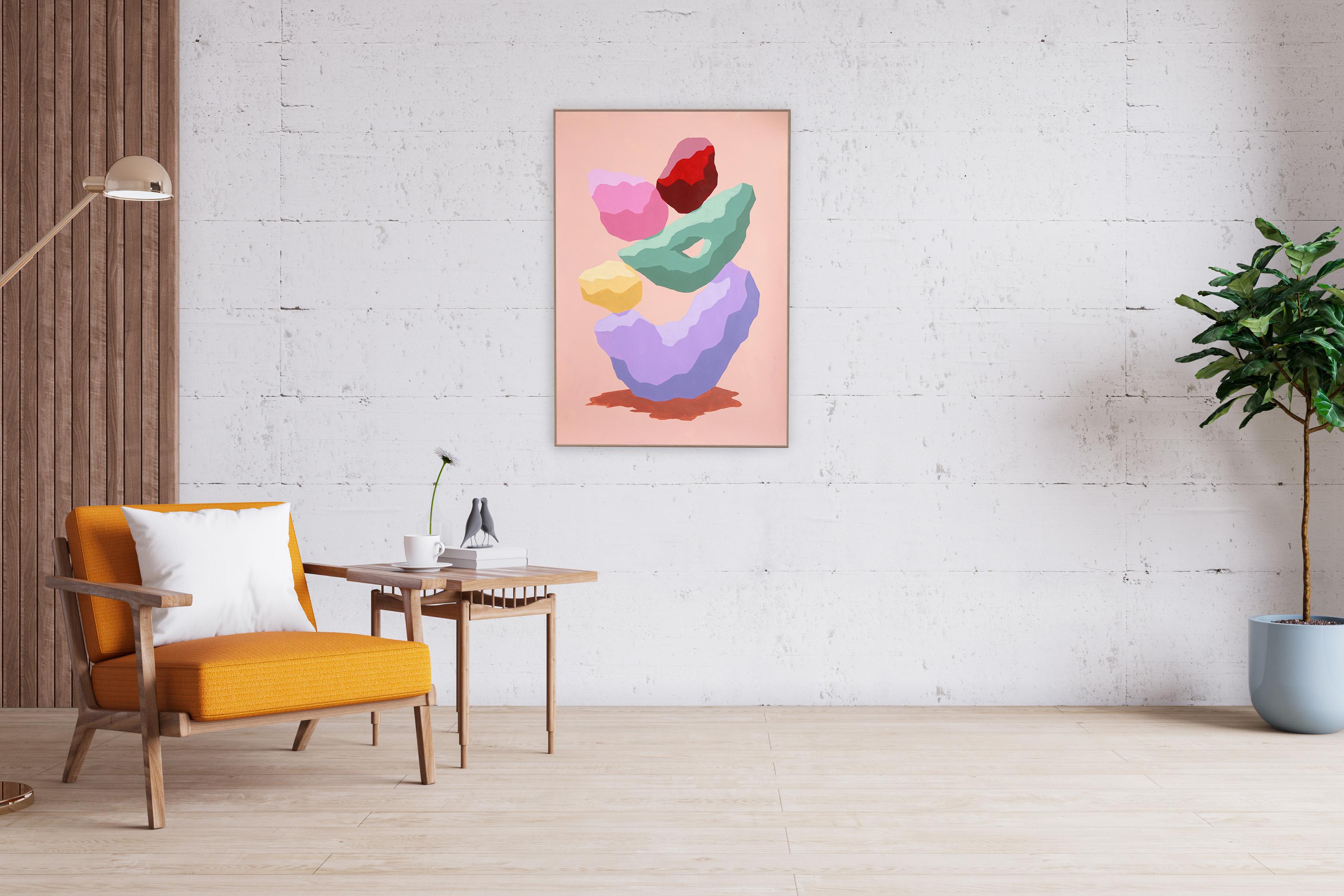 Pile de bonbons, Vivid Colors, Abstract Render Totem Painting, Urban Gems, Red Green 3