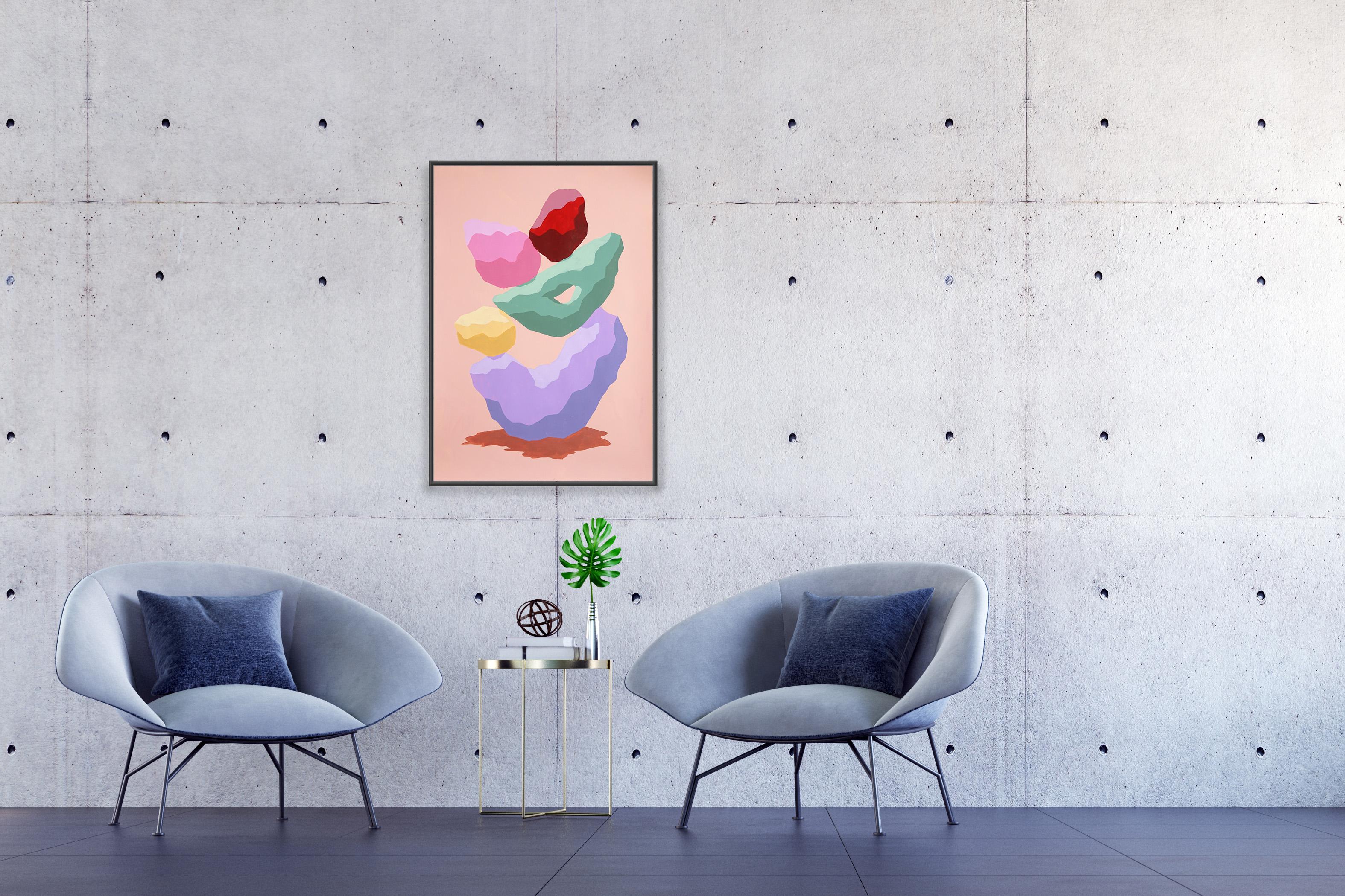 Pile de bonbons, Vivid Colors, Abstract Render Totem Painting, Urban Gems, Red Green 5