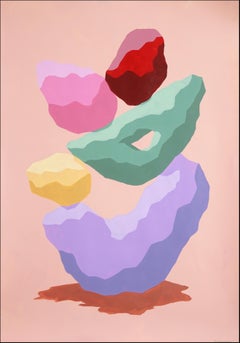 Pile de bonbons, Vivid Colors, Abstract Render Totem Painting, Urban Gems, Red Green