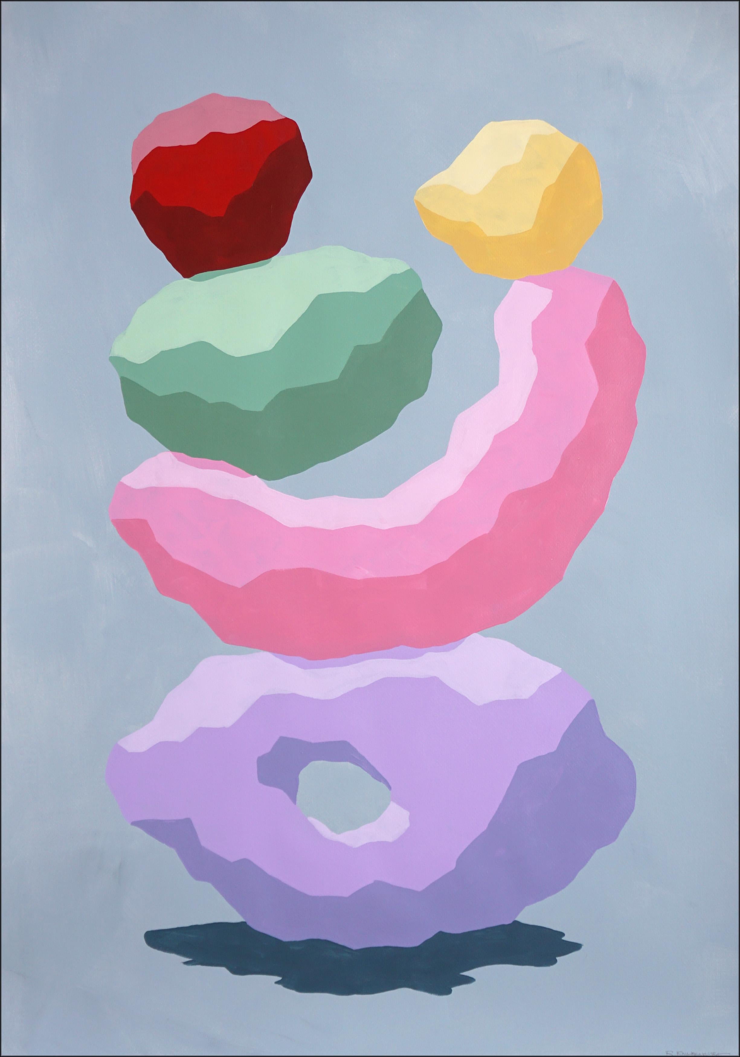Fresh Imbalance, Pastel Tones Abstract Render Totem, Urban Gems, Soft Blue, Pink For Sale 4