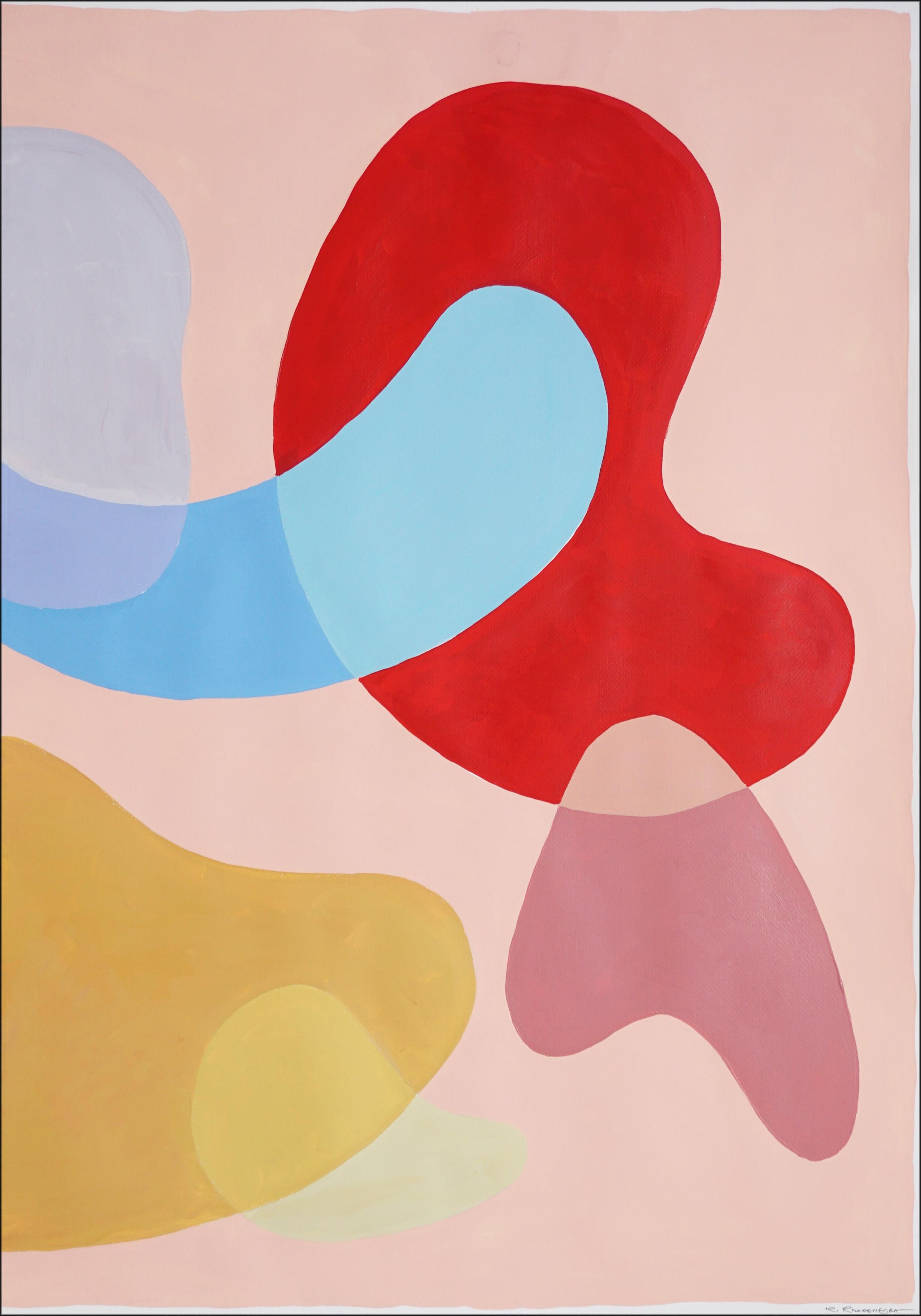 Trittico in stile Midcentury Modern, toni rossi, paesaggio astratto della Monument Valley - Painting Contemporaneo di Ryan Rivadeneyra